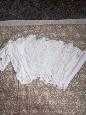 Lot of White Baby Onesies - Lot of 10 - Carters - short and long sleeves